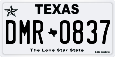 TX license plate DMR0837