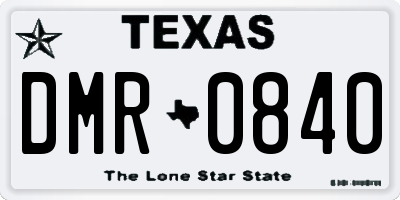 TX license plate DMR0840