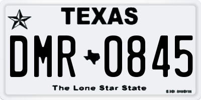 TX license plate DMR0845