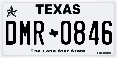 TX license plate DMR0846