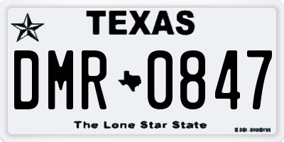TX license plate DMR0847
