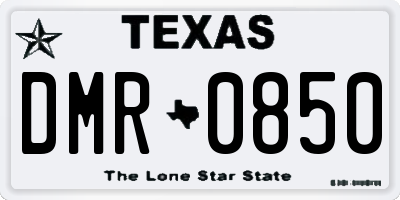 TX license plate DMR0850