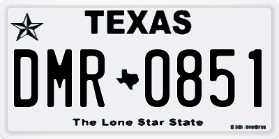 TX license plate DMR0851
