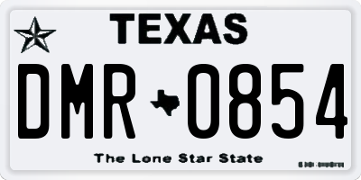 TX license plate DMR0854