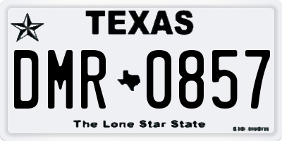 TX license plate DMR0857