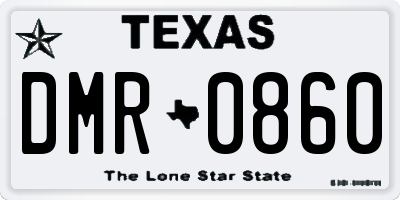 TX license plate DMR0860