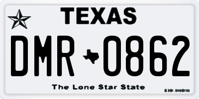TX license plate DMR0862