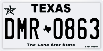 TX license plate DMR0863