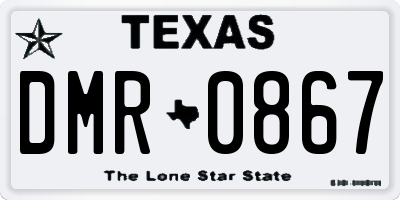 TX license plate DMR0867