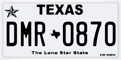TX license plate DMR0870