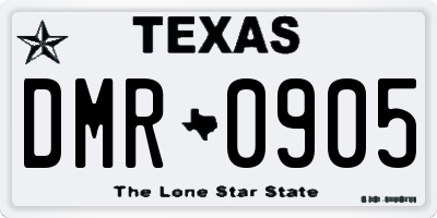 TX license plate DMR0905