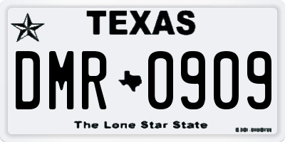 TX license plate DMR0909