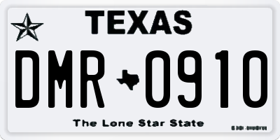 TX license plate DMR0910