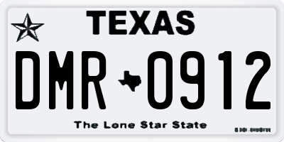 TX license plate DMR0912