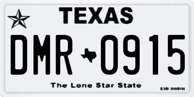 TX license plate DMR0915