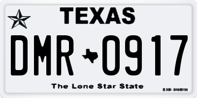 TX license plate DMR0917