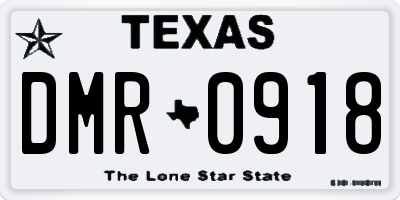 TX license plate DMR0918