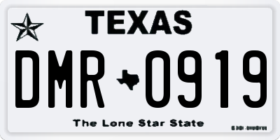 TX license plate DMR0919
