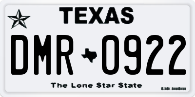 TX license plate DMR0922
