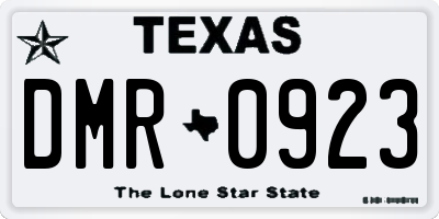 TX license plate DMR0923