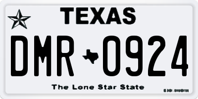 TX license plate DMR0924