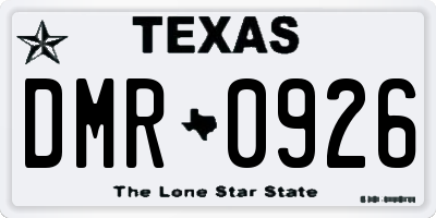 TX license plate DMR0926