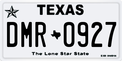 TX license plate DMR0927