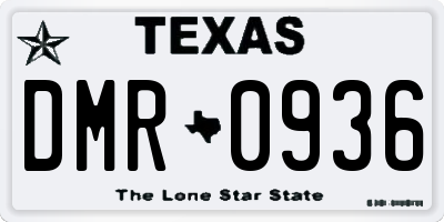 TX license plate DMR0936