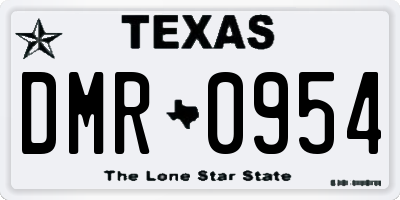 TX license plate DMR0954