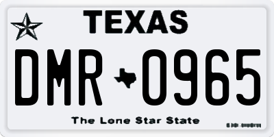TX license plate DMR0965