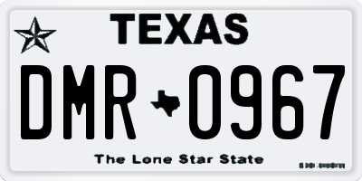 TX license plate DMR0967