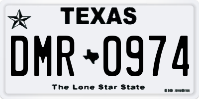 TX license plate DMR0974