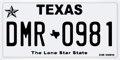 TX license plate DMR0981