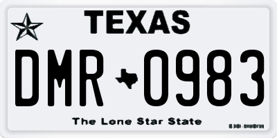 TX license plate DMR0983