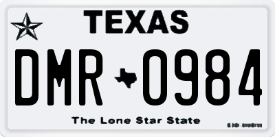 TX license plate DMR0984