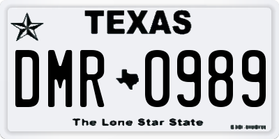 TX license plate DMR0989