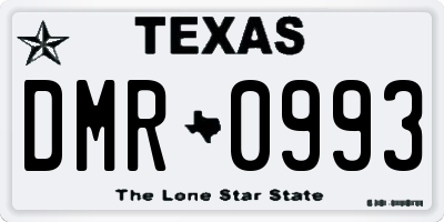 TX license plate DMR0993