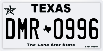 TX license plate DMR0996