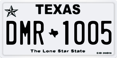 TX license plate DMR1005