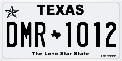 TX license plate DMR1012