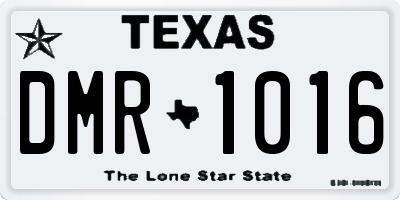 TX license plate DMR1016