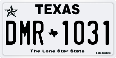 TX license plate DMR1031