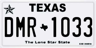 TX license plate DMR1033