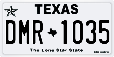 TX license plate DMR1035