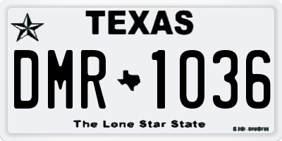 TX license plate DMR1036