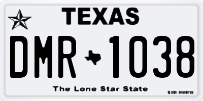 TX license plate DMR1038
