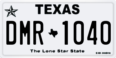 TX license plate DMR1040