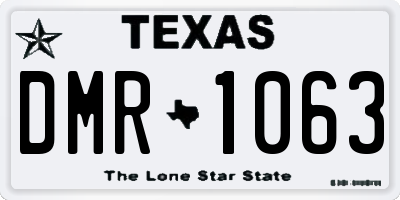 TX license plate DMR1063