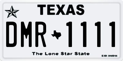 TX license plate DMR1111