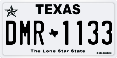 TX license plate DMR1133